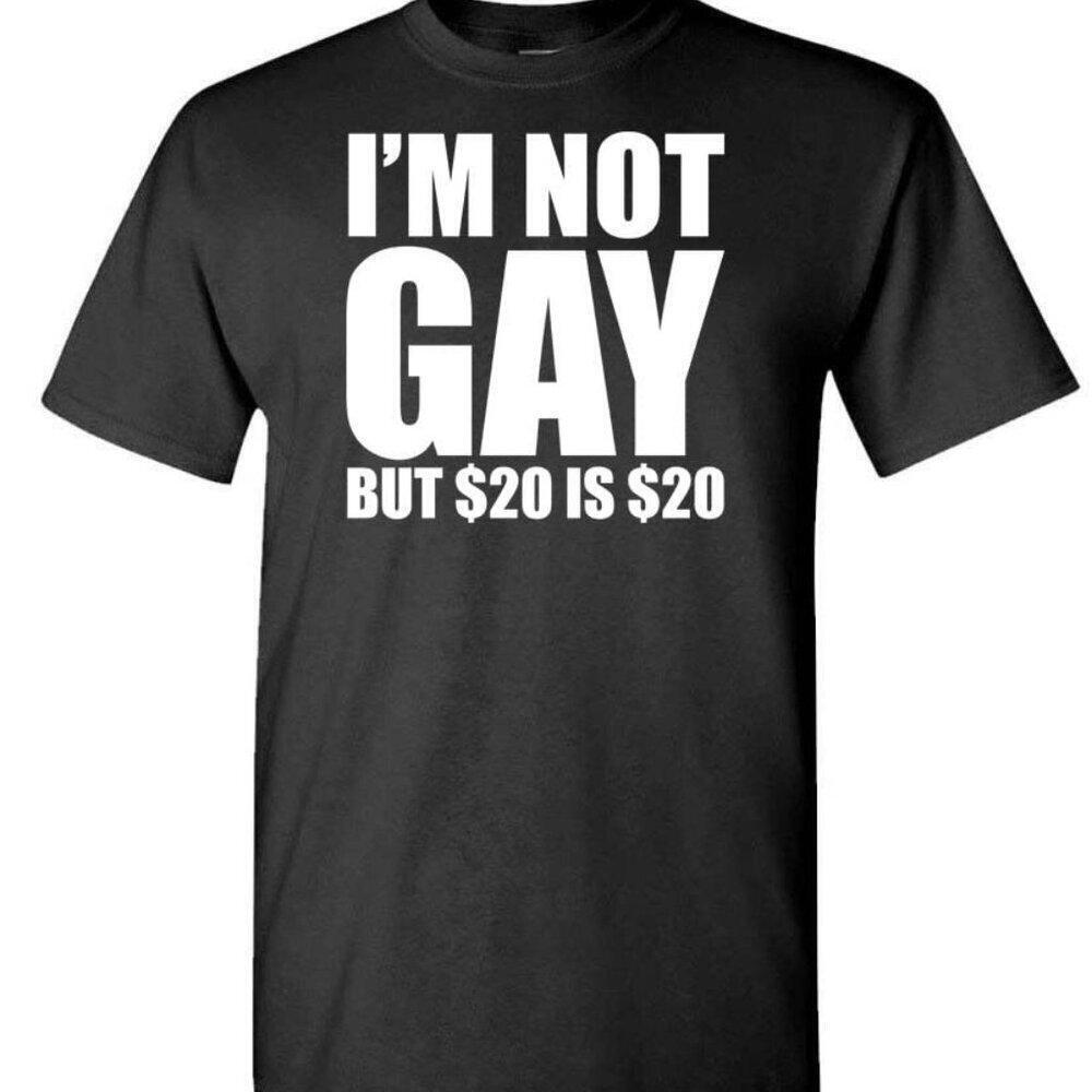 Funny 20 Joke T-Shirt Im Not Gay But 20 Is 20 Meme Humor Graphic Shirt